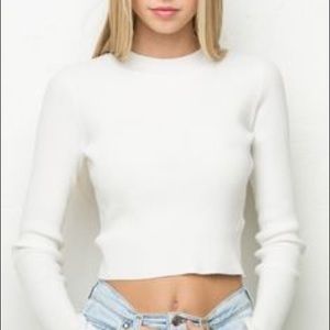 Brandy Melville ribbed white turtleneck